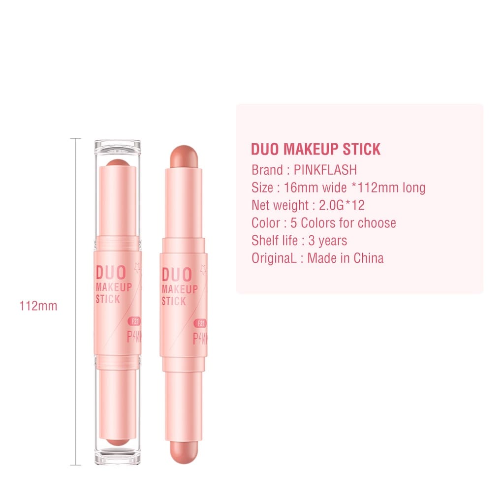 Pinkflash Double Shaping Magic Shaping Flicker Honey DUO Makeup Stick Creamy Smooth Highlighter Shimmer