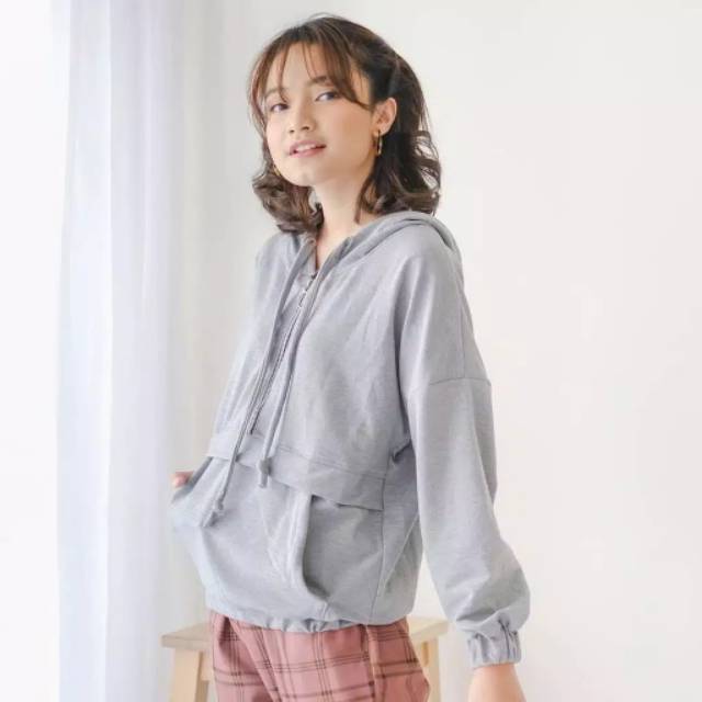 Zaira hoodie sweater moca - 4 warna