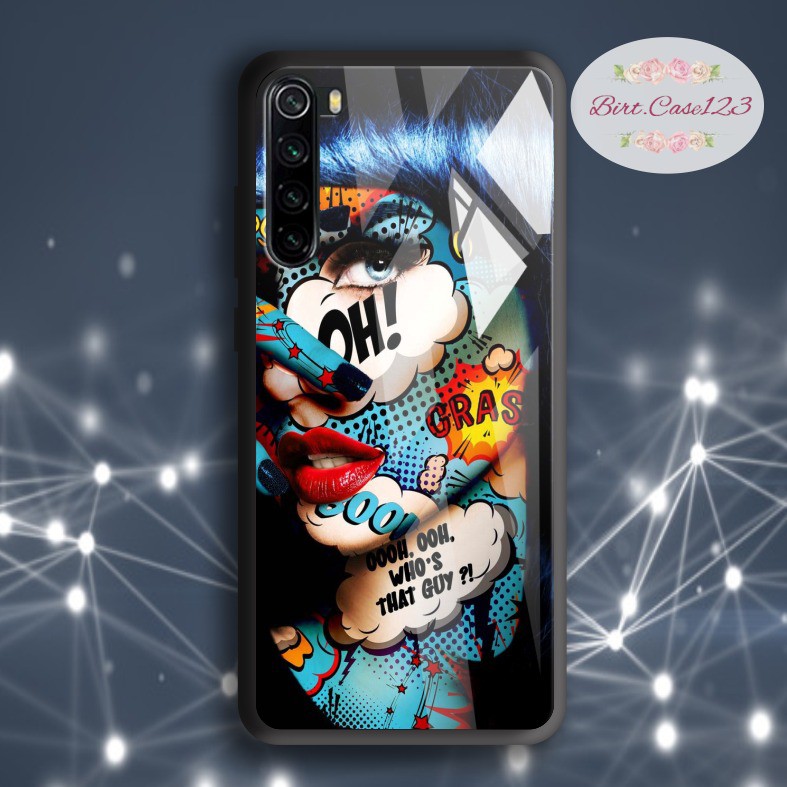 Case casing softcase silikon Gambar pop art face back case glass oppo samsung vivo xiaomi etc