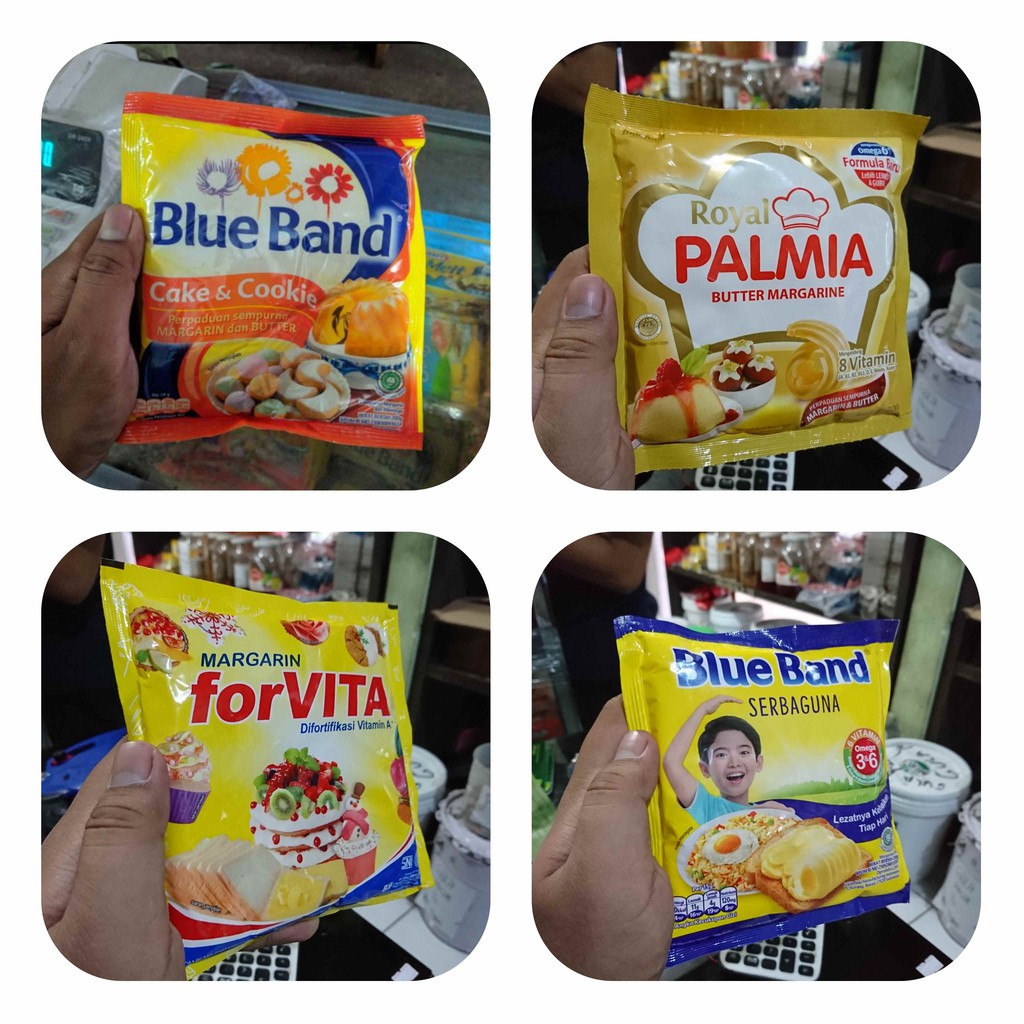 

BLUEBAND / BLUEBAND CAKE AND COOKIE / ROYAL PALMIA / FORVITA MARGARINE SACHET 200 GR
