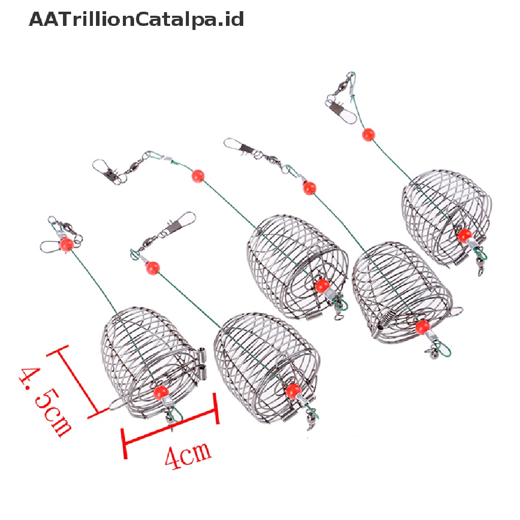 Aatrillioncatalpa 5PCs Keranjang Jebakan Umpan Pancing Bahan Kawat Besi