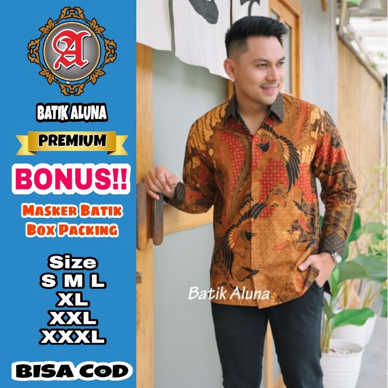 Baju Batik Pria Premium Lengan Panjang Full Furing Batik Solo Pekalongan Batik Reguler Batik Aluna K