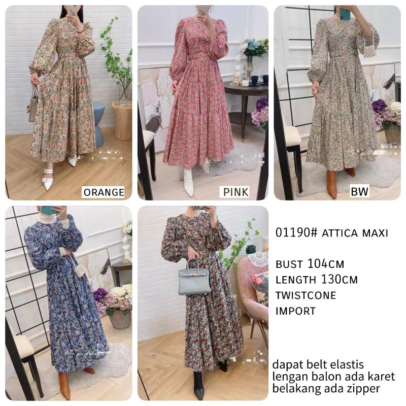 MDLV 01190 ATTICIA MAXI DRESS KOREA DRESS MAXI DRESS MUSLIM GAMIS MAXI FASHION MUSLIM FASHION IMPORT