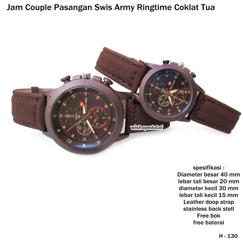 jam tangan kulit couple pasangan ringtime coklat tua full jam tangan kulit couple pasangan ringtime coklat tua full