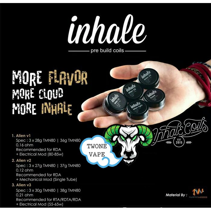 Coil Inhale V1 Inhale V2 Inhale V3 Inhale Prebuilt Coil Inhale Alien