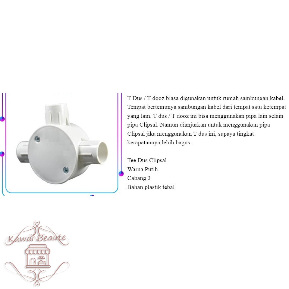 T-DUS Cabang 3 / Cabang 4 / TEE DUS T-dos 20mm /PVC T-dos / T-dus / T-doss / T-doos