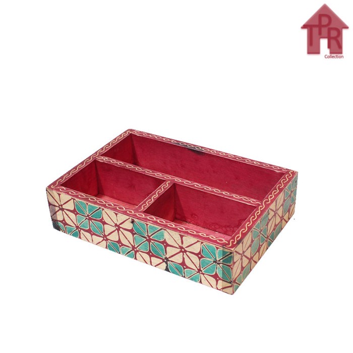 Tempat Sachet Gula Kopi Teh Krim Amenities Tray 20x14cm. Kayu Batik - Kopi Pecah Series