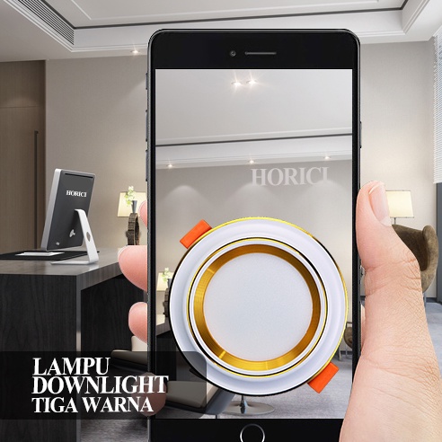 Lampu LED DownLight 3 warna 220V-Lampu Indoor/Ruang Tamu BODY SILVER &amp; GOLD