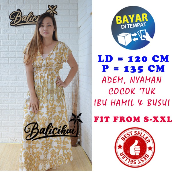 Balicihui Dress Moza Lengan Dress Busui Dress Menyusui Dress Bali Dress Kasual Elegan Nyaman Dipakai