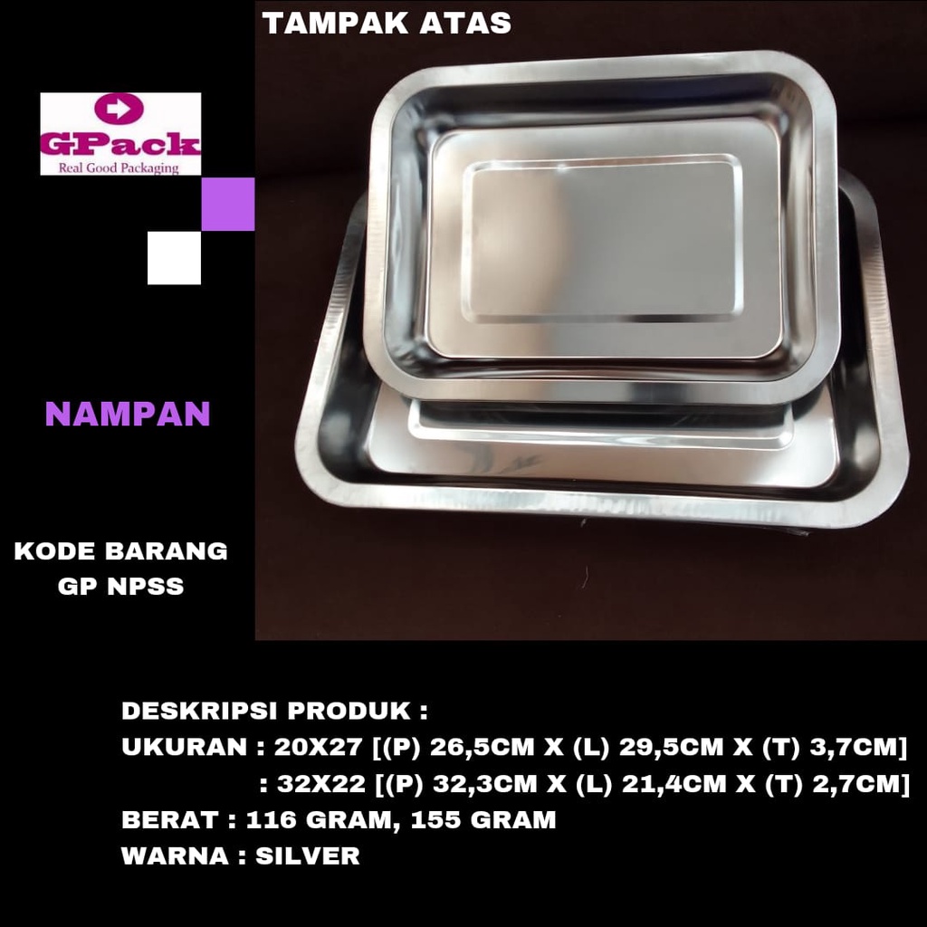 Jual Nampan Stainless Persegi Panjang Nampan Baki Stainless Gp Npss Shopee Indonesia