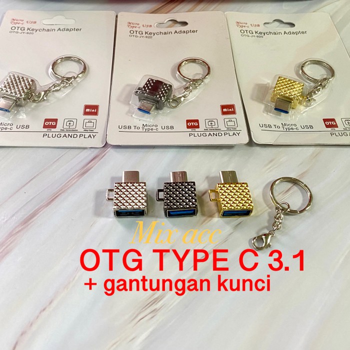 JY-920 Keychain OTG USB Female to Type C Male Adapter Otg Type c