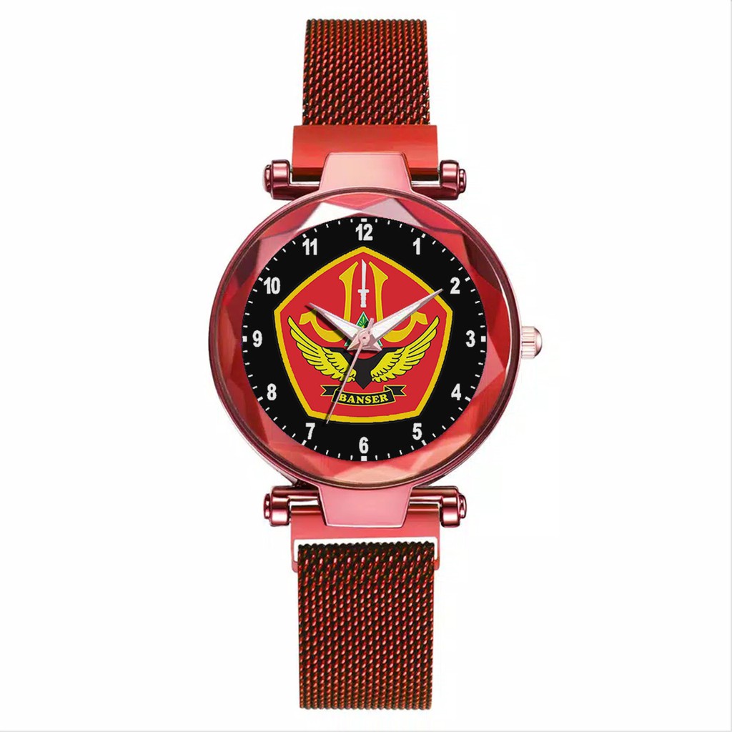 Jam Tangan Wanita Custom - BANSER MOTIF 2 Free Box &amp; Batre Cadangan