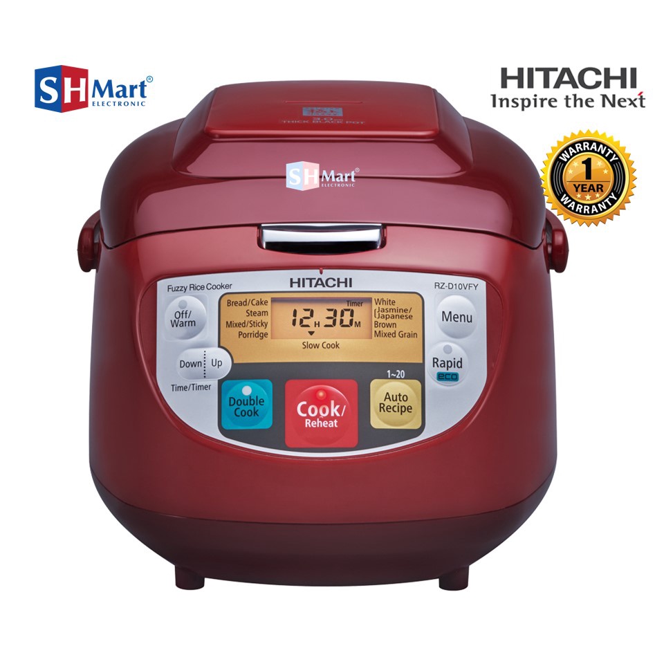 Rice Cooker Hitachi RZ-D10VFY Dark Red/Off Black RZD10VFY 1.0 L MEDAN