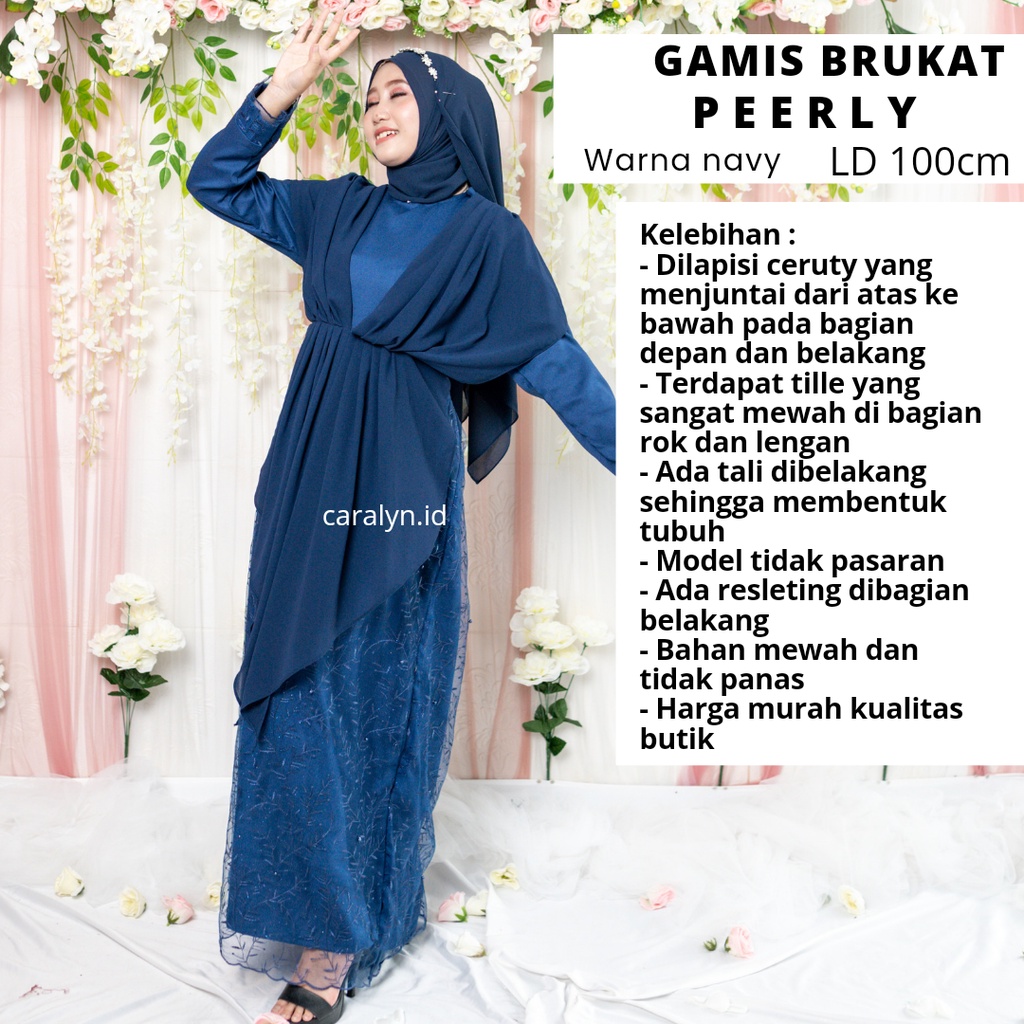 SUPER SALE GAMIS BRUKAT LEBARAN TERBARU 2023 MUSLIM TILE MEWAH  PEERLY