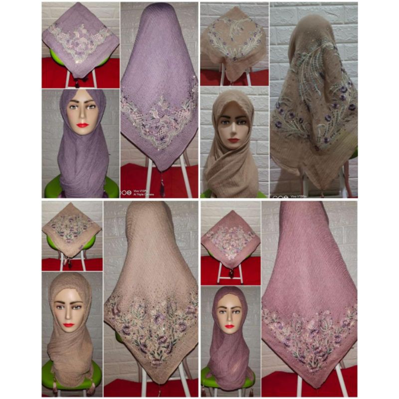 Hijab Crincle Bordir Fiolla