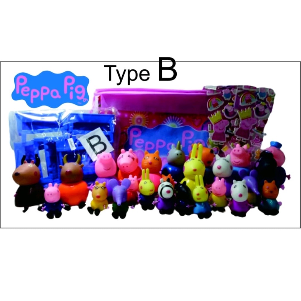 Mainan Action Figure Model Anime Peppa Pig Taman Hiburan Mobil Olahraga Untuk Hadiah Ulang Tahun Anak Type B