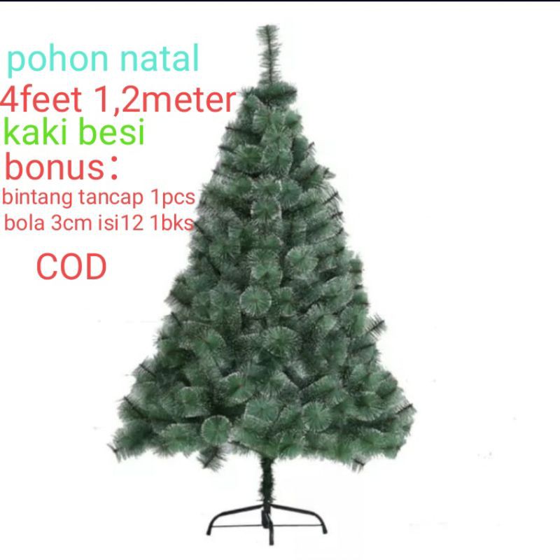  Pohon  natal cemara  salju  4s 4feet 1 2m Shopee Indonesia