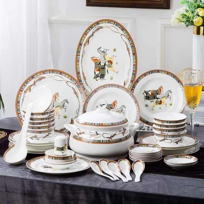 (ANGGUNSTORE81.)Set Perlengkapan Makan Mangkuk Keramik Perlengkapan Makan Hadiah Rumah Tangga Set Pe