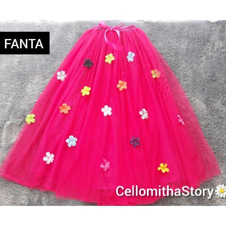 Rok anak/rok tutu panjang/rok panjang/ bunga tabur