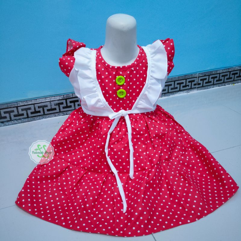 Dress Anak 1 2 tahun gaun anak cewek perempuan model rompi cantik  fatonah shop ( dress ROMPI CANTIK )