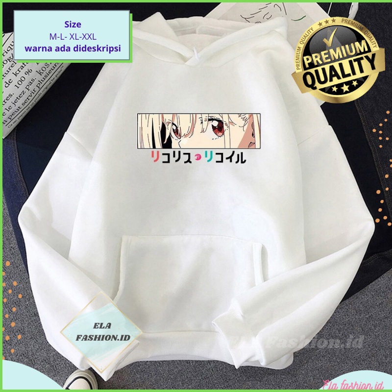 jaket Sweater Pullover Hoodie Kawaii Nishikigi Chisato Eyes Hoodie 2022 Anime Lycoris Recoil Hoodie