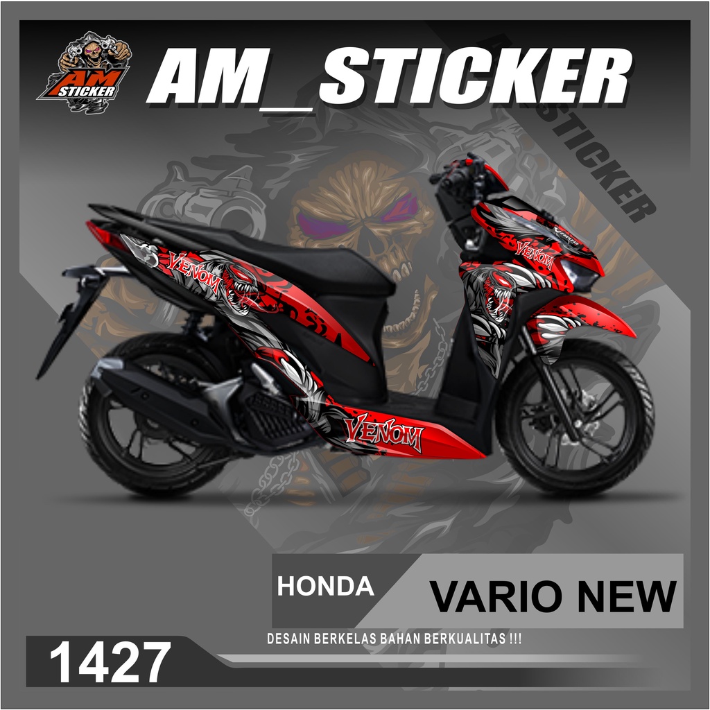 STIKER DECAL VARIO 125-150 NEW VARIASI LIST DESAIN VENOM - STRIPING VARIO NEW  FULL BODI STICKER