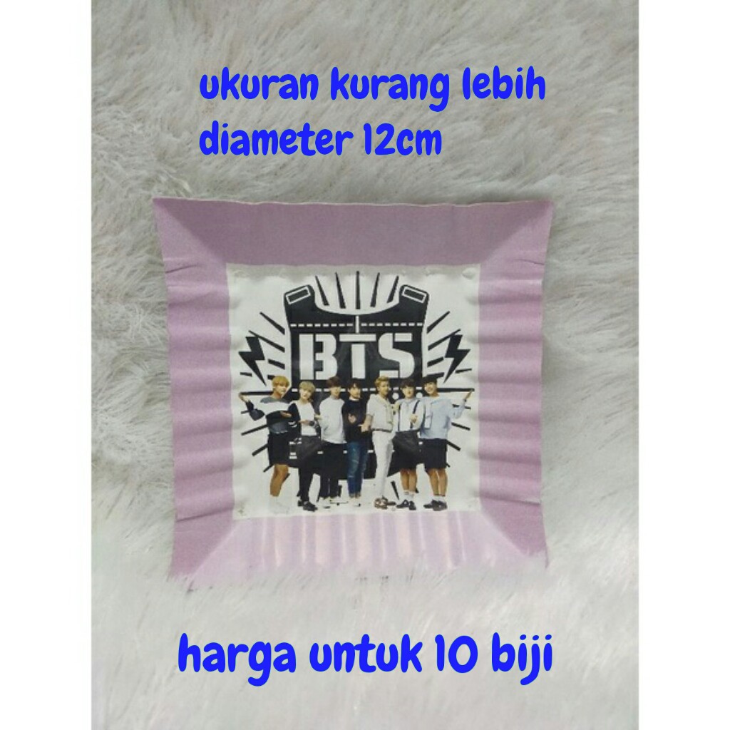 piring kertas kue cake ulang tahun happy birthday karakter korea bts BTS