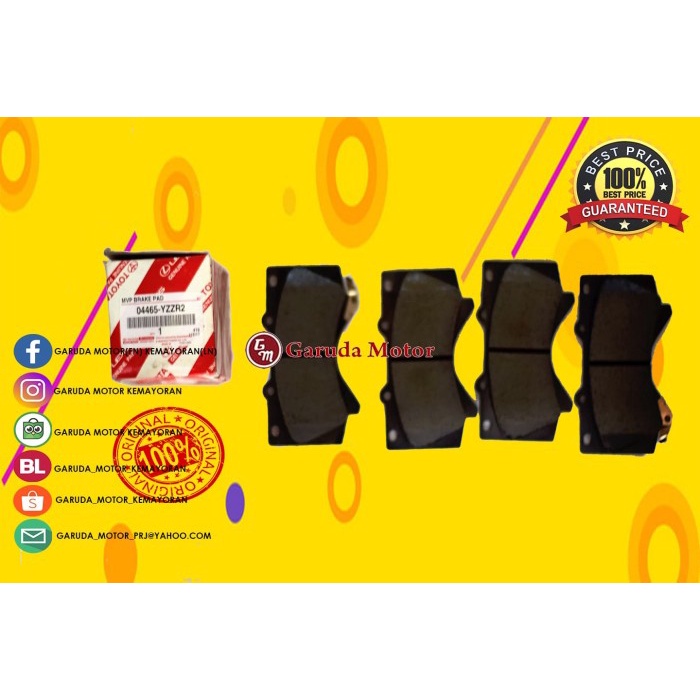 04465-YZZR2 / 04465-60280 BRAKE PAD DEPAN/ KAMPAS REM DEPAN TOYOTA