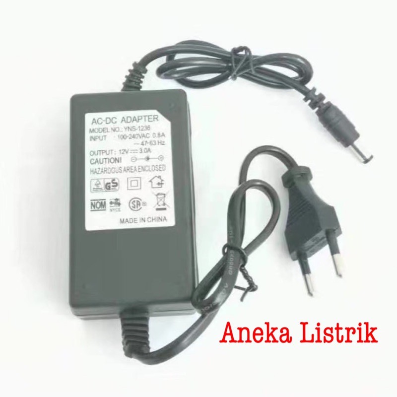 ADAPTOR DC 12V 2A 3A MURNI TRAFO POWER SUPPLY UNTUK LAMPU STRIP ALL CCTV DVR HDD ADP PSU BNC DRAT