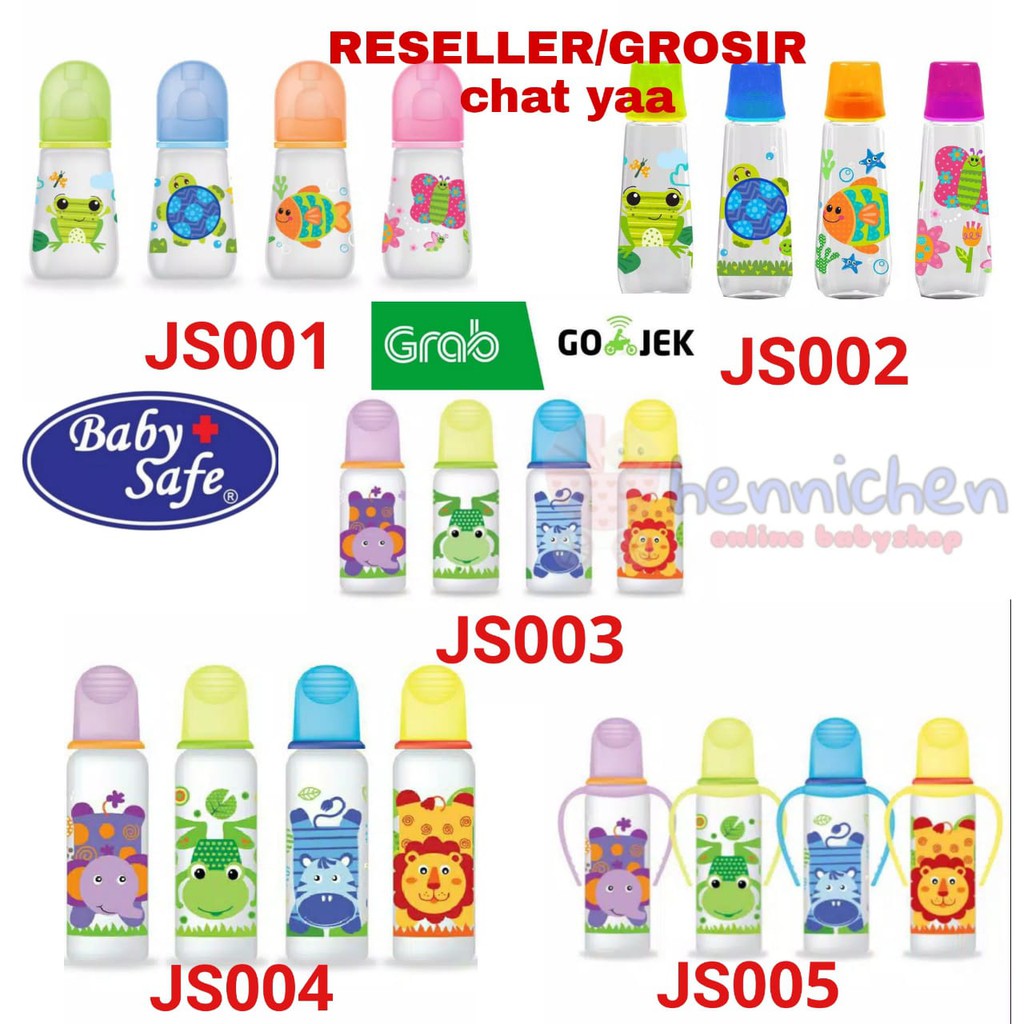 Baby Safe 125ML 250ML JS001 JS002 JS003 JS004 JS005 BOTOL SUSU BAYI TERLENGKAP