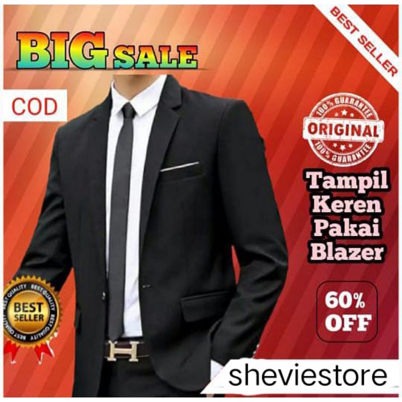 blazer hitam Lis putih kancing 2