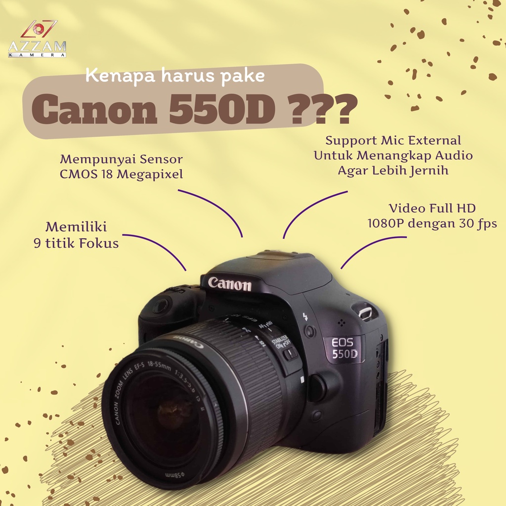 [TERLARIS] Kamera Canon DSLR 550D / KISS X4 Body Only Lensa Fix Second Normal dan Mulus cocok untuk Pemula dan Recomended buat Yutuber-2