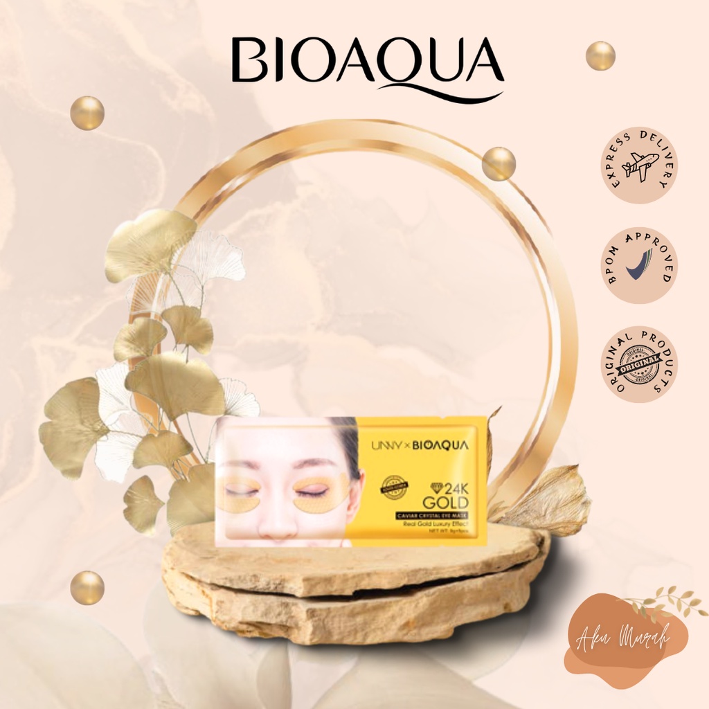 ✨ AKU MURAH ✨BIOAQUA 24K Gold Caviar Crystal Eye Mask (9gx5pcs)