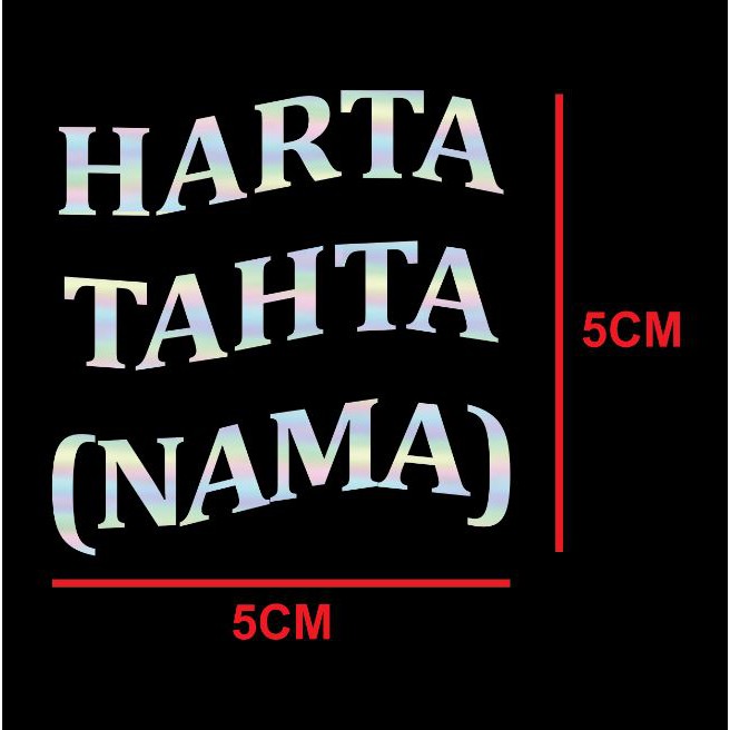 

Custom Cutting Sticker Hologram HARTA TAHTA NAMA 5x5CM Bahan MAXDECAL