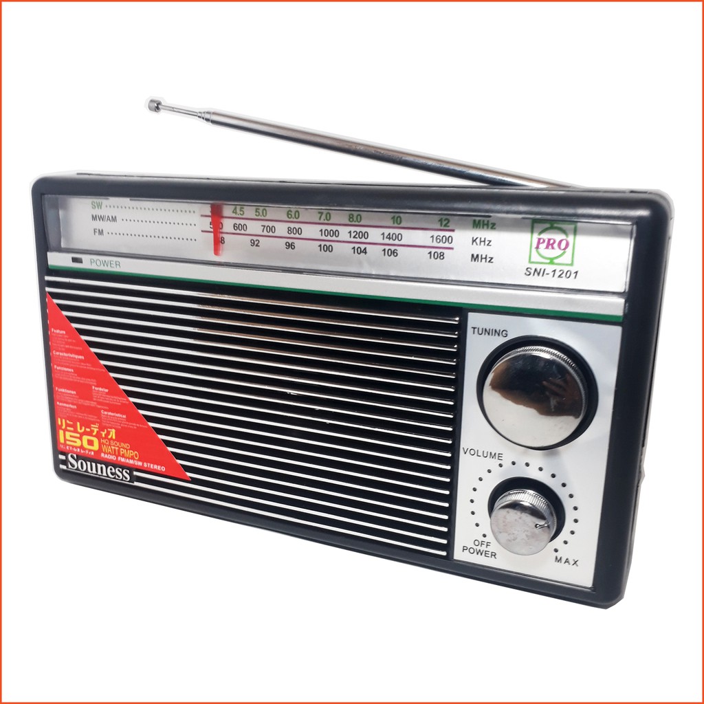 Radio Jadul SOUNESS 1201 Model Jadul AM FM Portable Radio