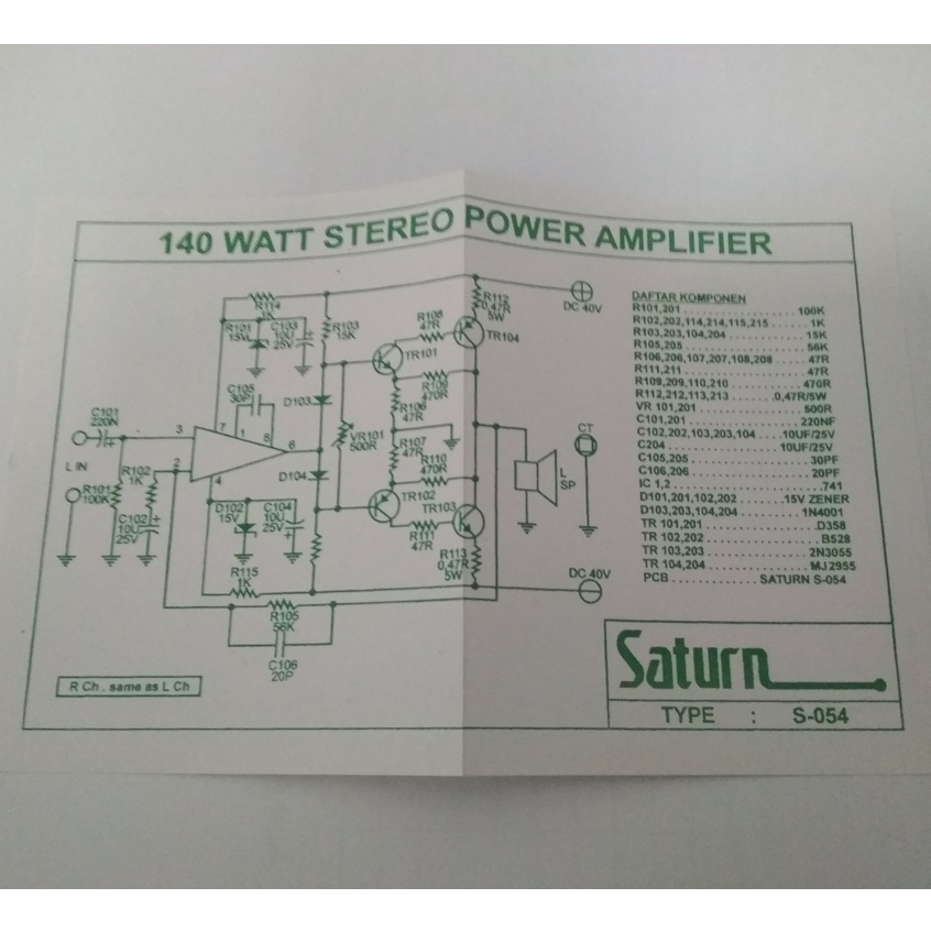 PCB Power Amplifier 140W Stereo S-054