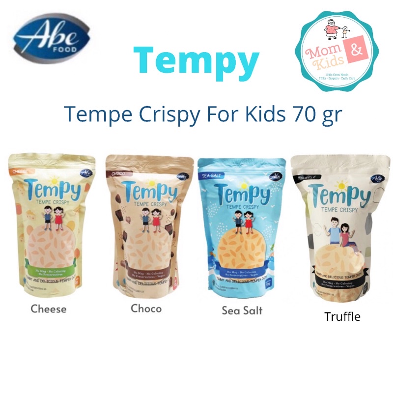 Abe Food Tempy Tempe Crispy 70 gr / Snack Anak Keripik Tempe Rasa Coklat &amp; Keju 70 gr