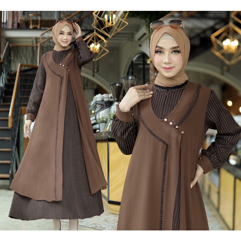 [cod]Gamis 2 in 1/ gamis Rompi/ Gamis terbaru 2022