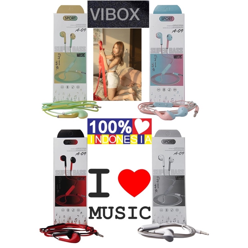 GROSIR HANDSFREE VIBOX A09 CANDY STYLE REMIX ON THE HOUSE