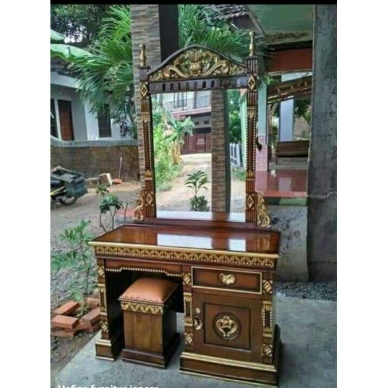 meja rias tolet rahwana kecil kayu jati