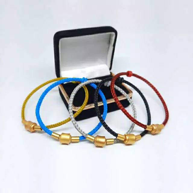 Fourfashion Gelang Tali Kawat Anti Air Waterproof Untuk Charm Liontin Mainan Pandora atau emas