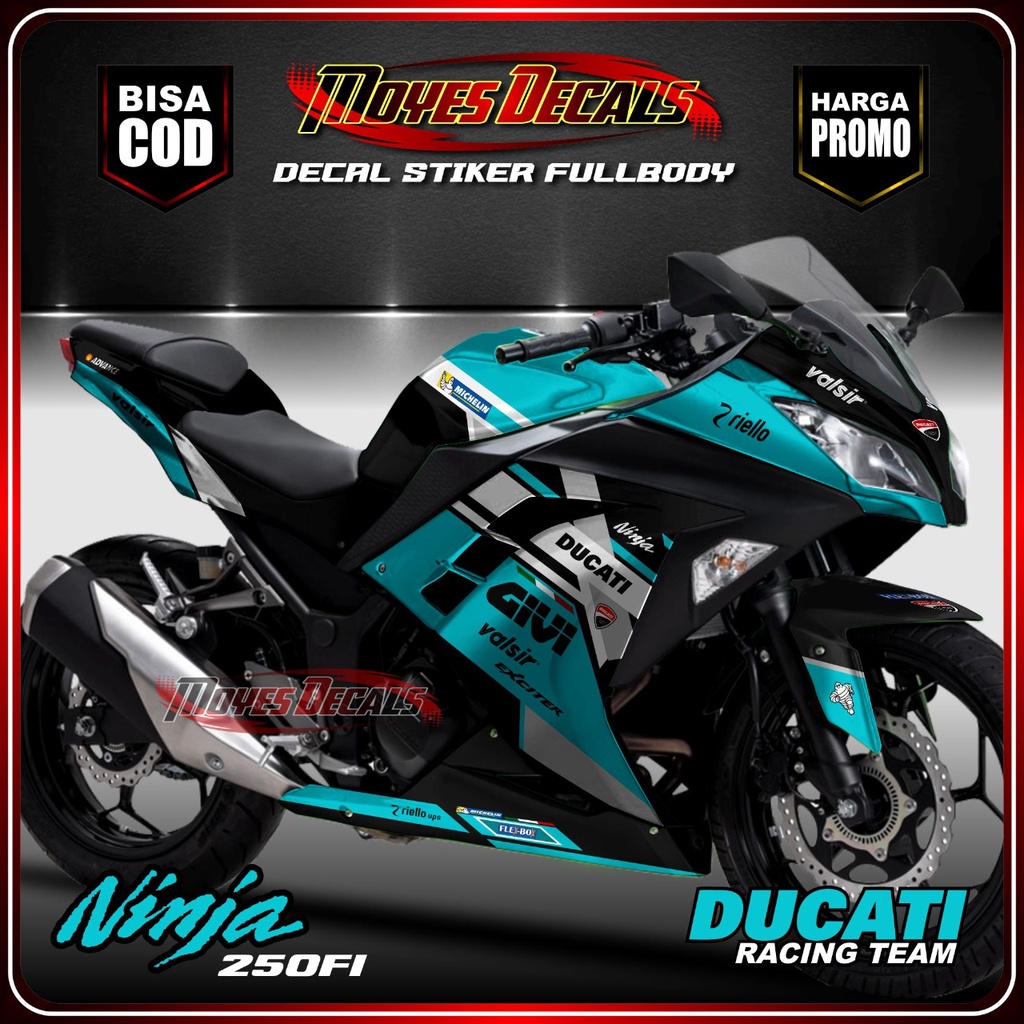 Decal Stiker Fullbody Ninja 250 FI - Ducati Tosca Custom Ride
