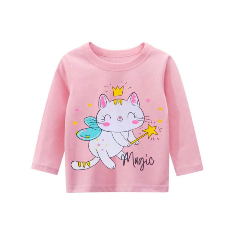 kaos lengan panjang anak perempuan motif lucu