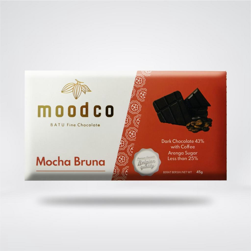 

Moodco | Dark Chocolate Mocha Bruna 43% with Coffee | Fine Chocolate | Cokelat Sehat