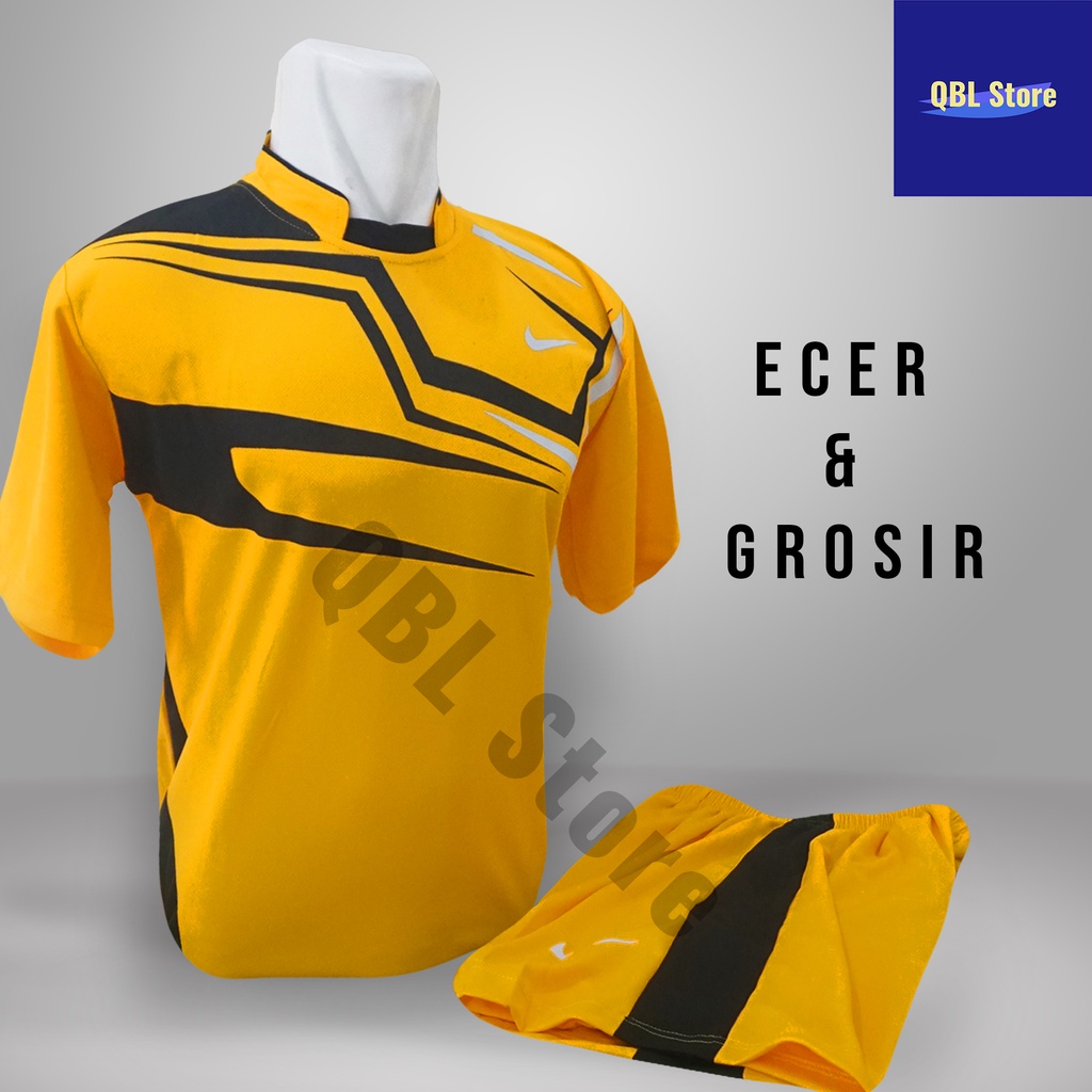 Baju Futsal Kaos Futsal Setelan Futsal jersey NKE Line Kuning Hitam