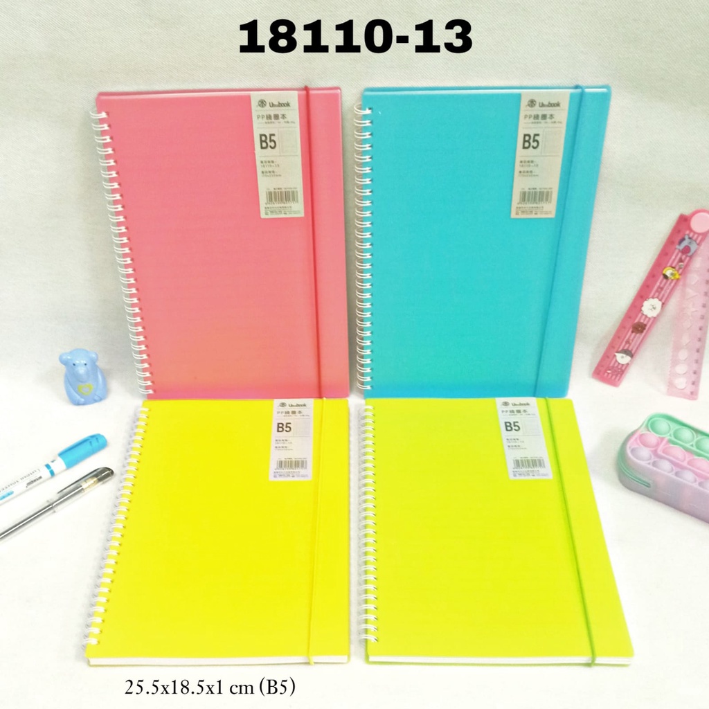 

GG Buku Tulis Spiral Tali B5-80 Cover Plastik/Buku Spiral/Buku Catatan/Note book/Notebook