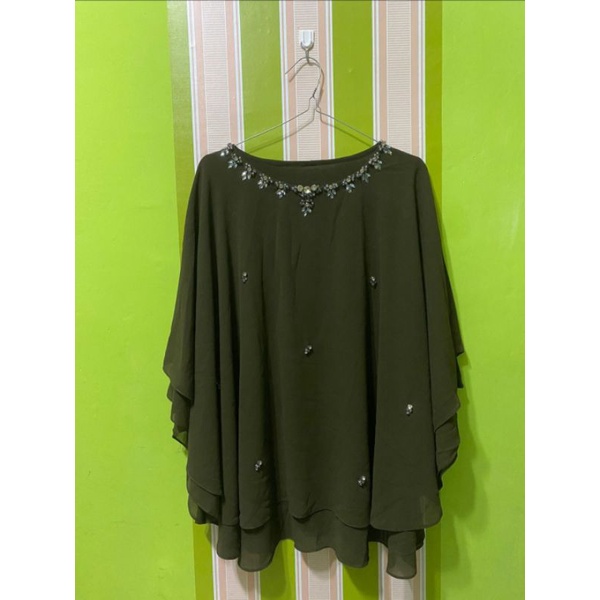 Preloved Kaftan Beads Olive