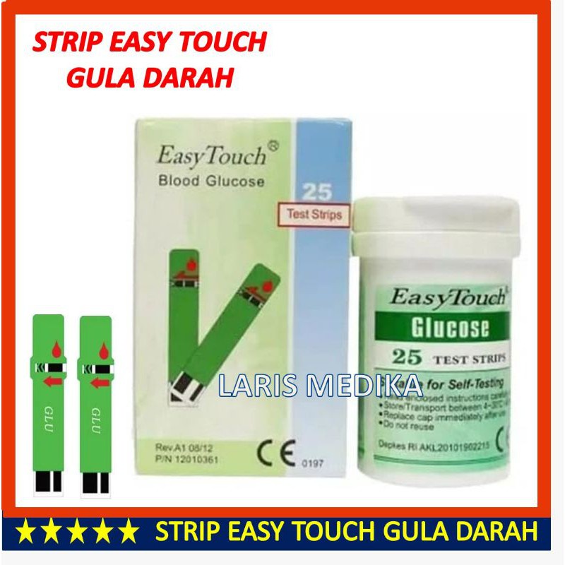 Easytouch Glucose Test Strip Cek Gula Darah Tes Refill Isi 25 Easy Touch Strip Glucose / Gula Darah Easy Touch