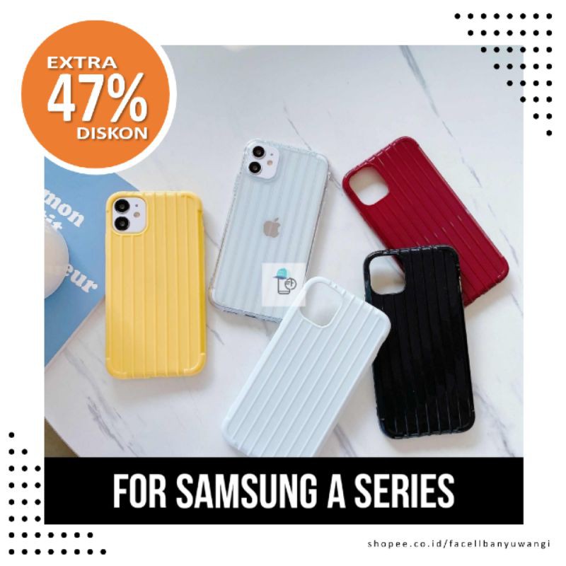 FOR SAMSUNG GALAXY A01/A11/A21S/A31 2020/A51- LUGGAGE SUITCASE TRAVEL KOPER CANDY PASTEL CASE CASING