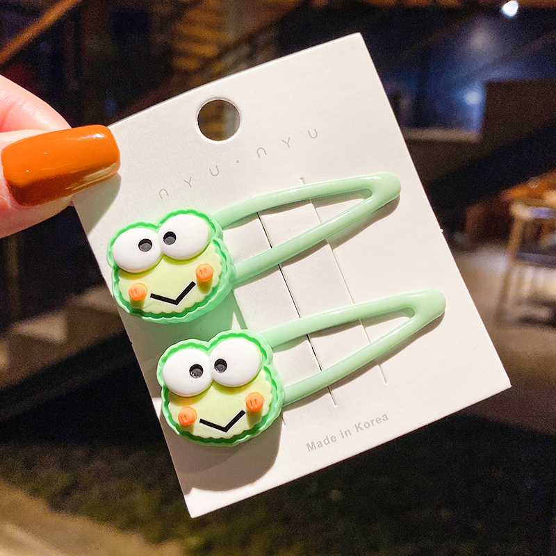 2 Pcs Cute Cartoon Hairpin Korean Simple Hair Clip Girls